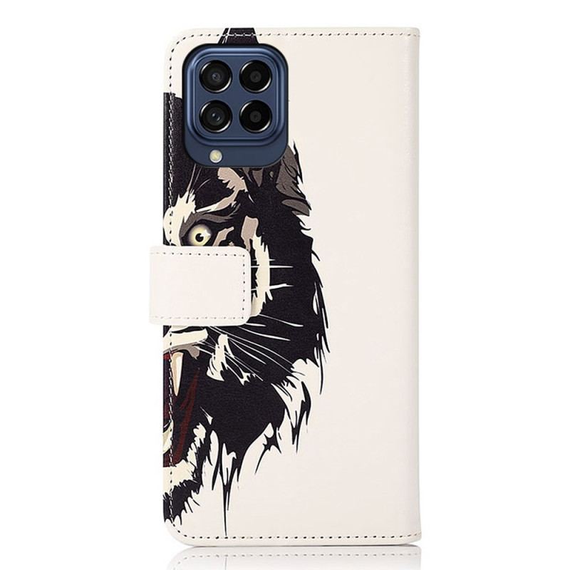 Flip Cover Samsung Galaxy M53 5G Hård Tiger