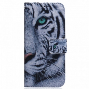 Flip Cover Samsung Galaxy M53 5G Hvid Tiger