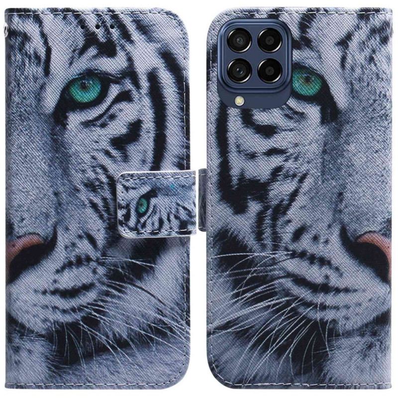 Flip Cover Samsung Galaxy M53 5G Hvid Tiger