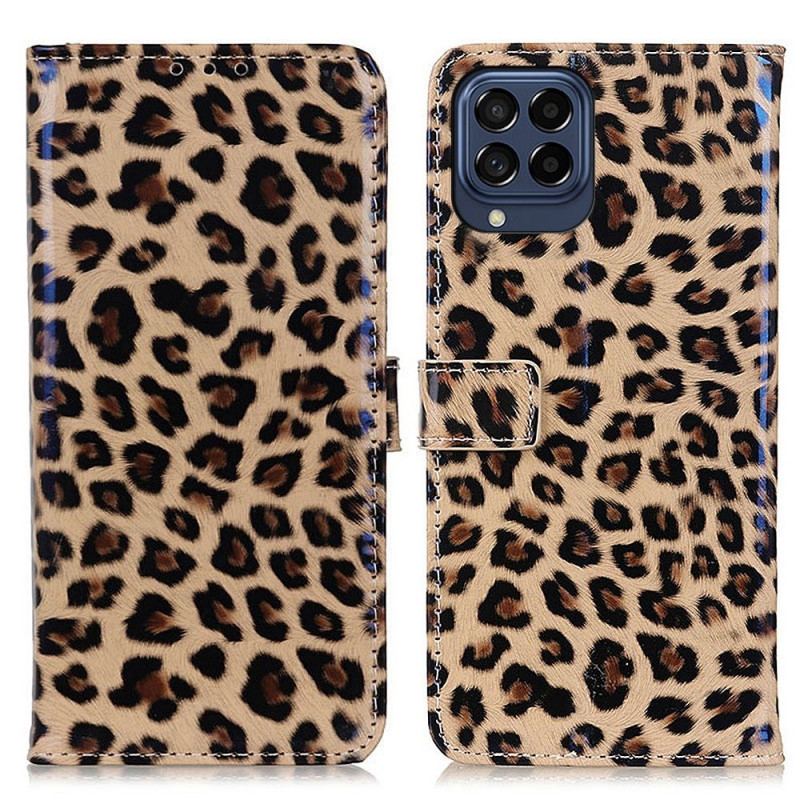 Flip Cover Samsung Galaxy M53 5G Lille Leopard Effekt