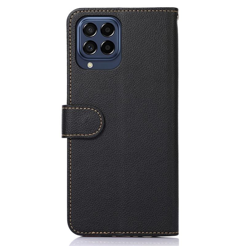 Flip Cover Samsung Galaxy M53 5G Lychee Style Rfid Khazneh