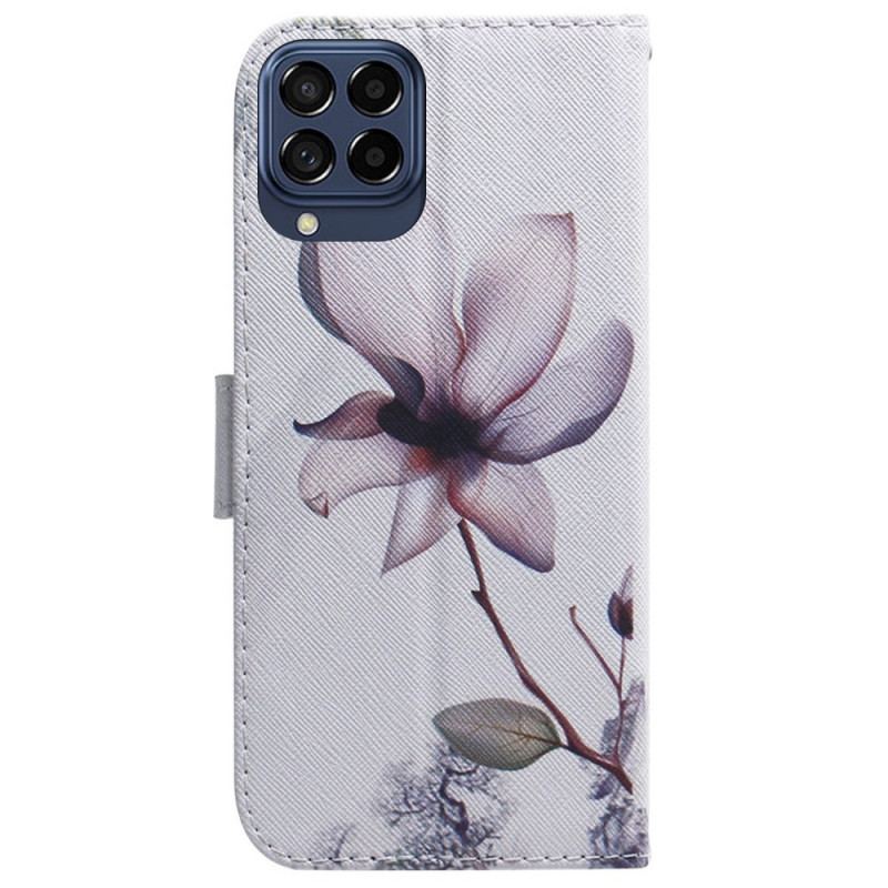 Flip Cover Samsung Galaxy M53 5G Lyserød Blomst
