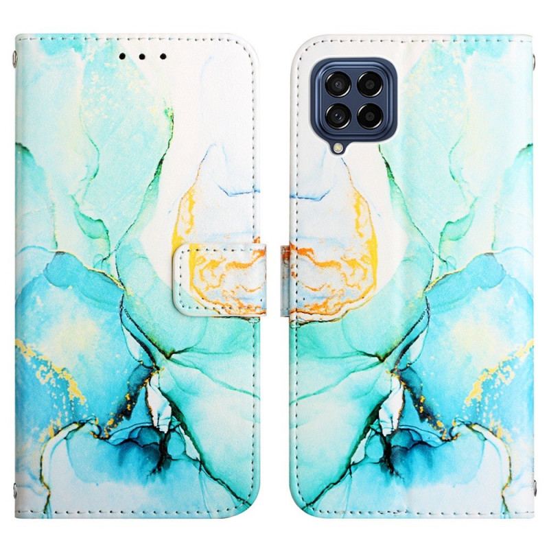 Flip Cover Samsung Galaxy M53 5G Marmor Med Snor