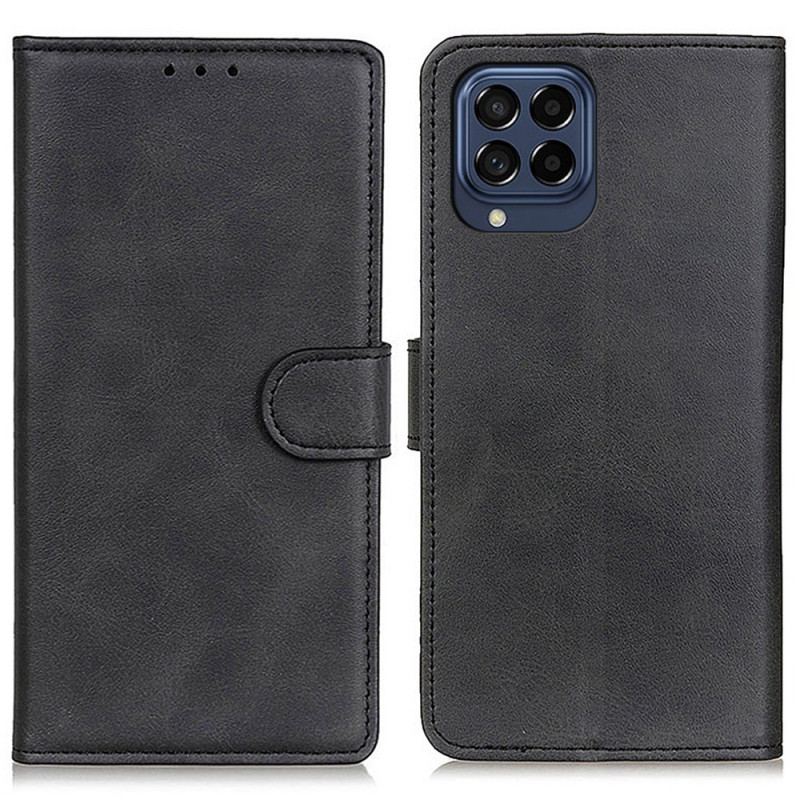 Flip Cover Samsung Galaxy M53 5G Mat Imiteret Læder