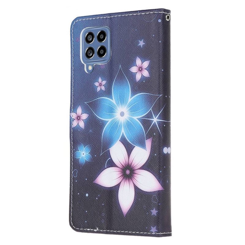 Flip Cover Samsung Galaxy M53 5G Med Snor Lunar Strap Blomster