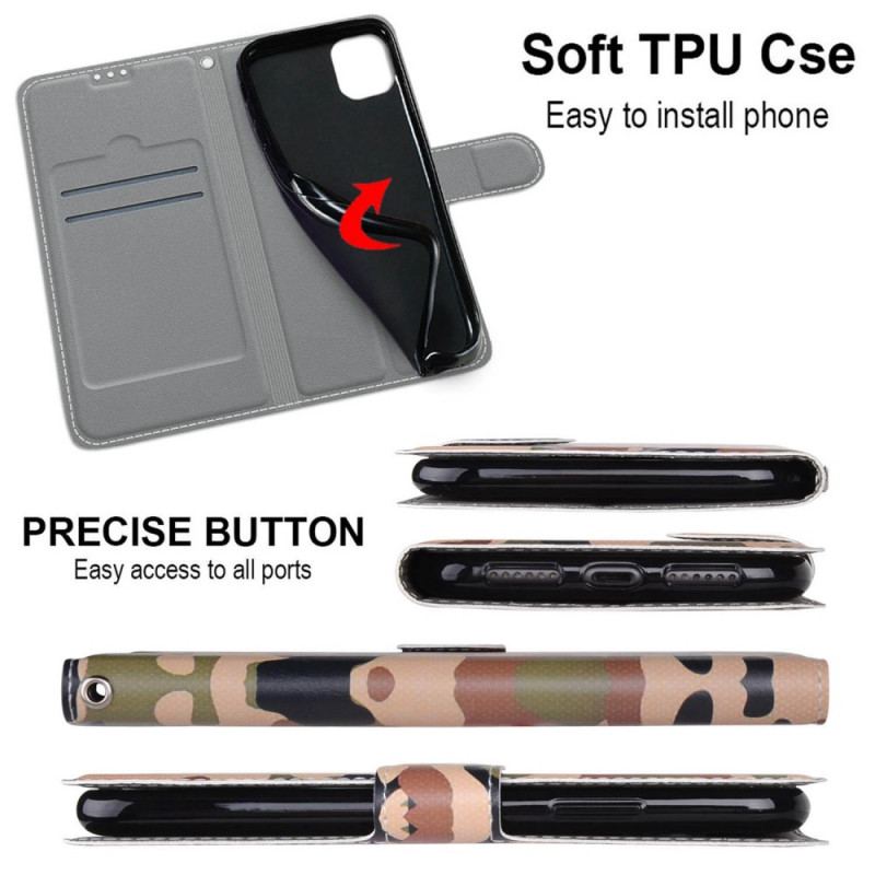 Flip Cover Samsung Galaxy M53 5G Med Snor Strappy Camo