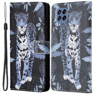 Flip Cover Samsung Galaxy M53 5G Med Snor Strappy Leopard