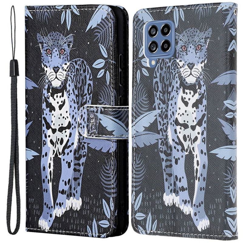 Flip Cover Samsung Galaxy M53 5G Med Snor Strappy Leopard