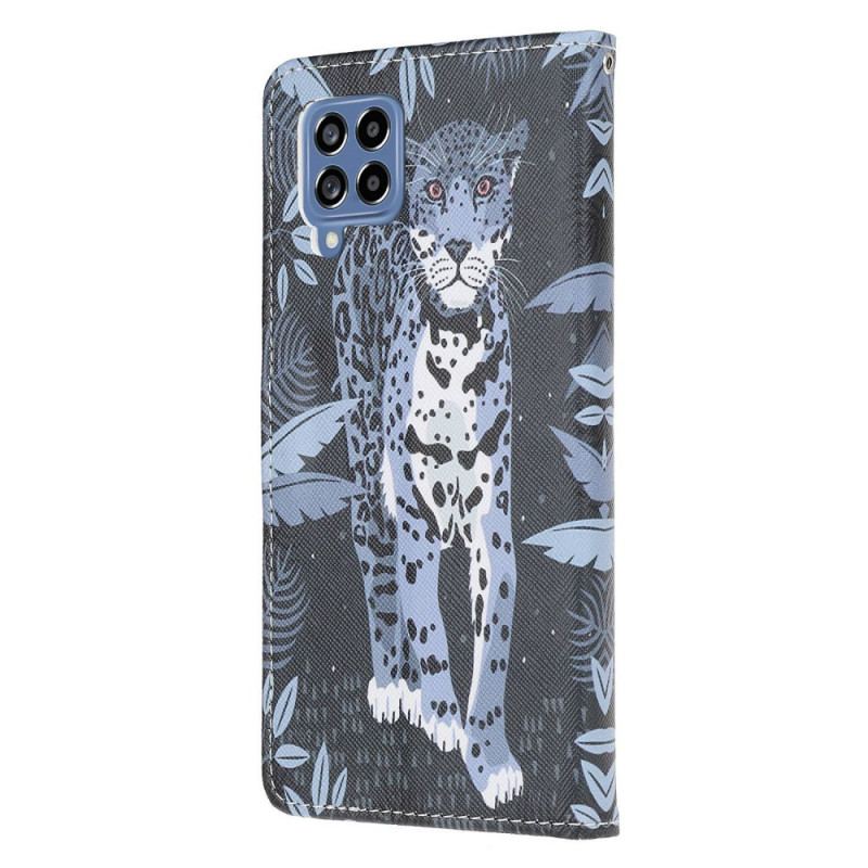 Flip Cover Samsung Galaxy M53 5G Med Snor Strappy Leopard