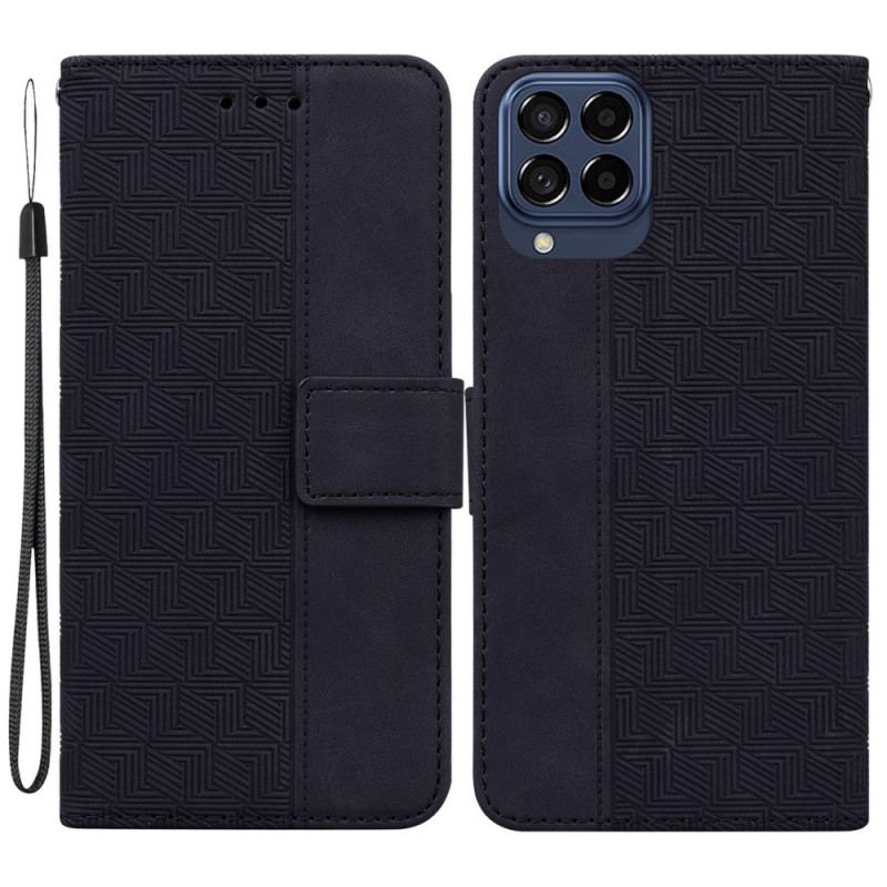 Flip Cover Samsung Galaxy M53 5G Med Snor Strappy Mønster