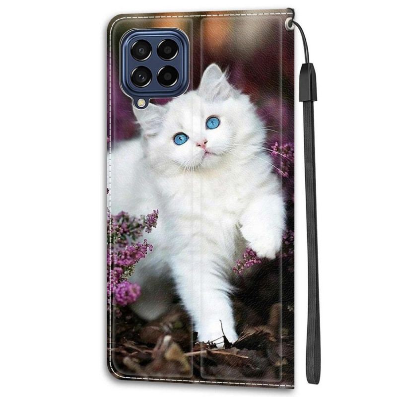 Flip Cover Samsung Galaxy M53 5G Med Snor Thong Cat Fan