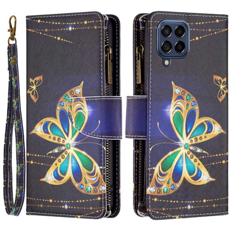 Flip Cover Samsung Galaxy M53 5G Punge Etui Sommerfugle Tegnebog