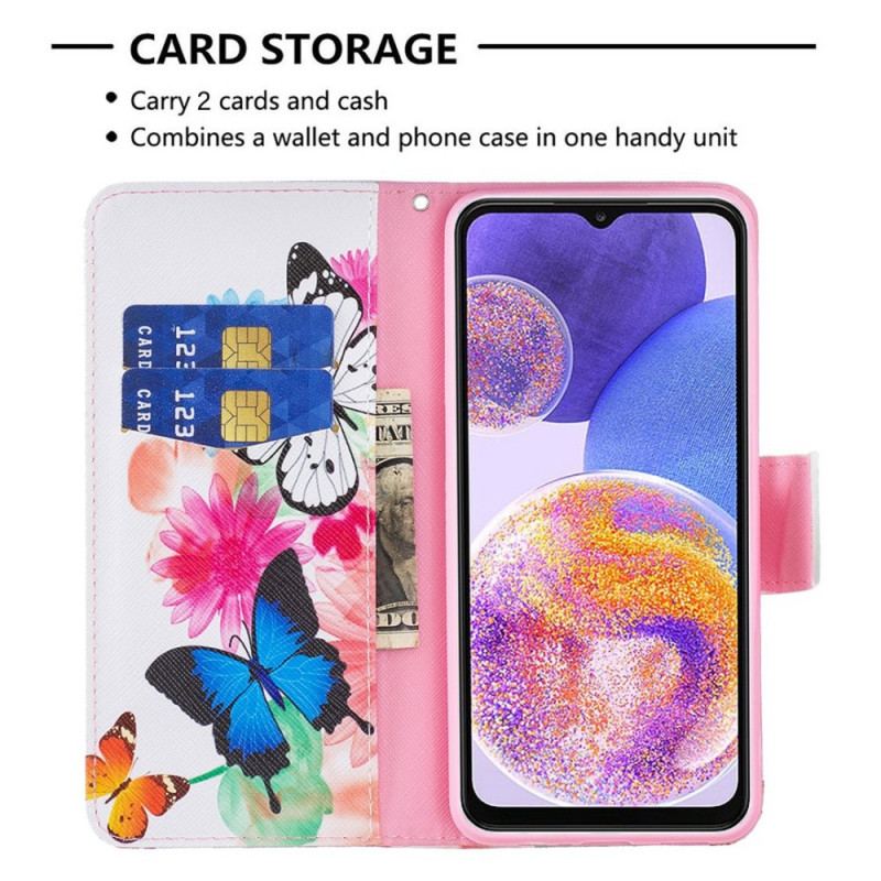 Flip Cover Samsung Galaxy M53 5G Sommerfugle Sommerfugle