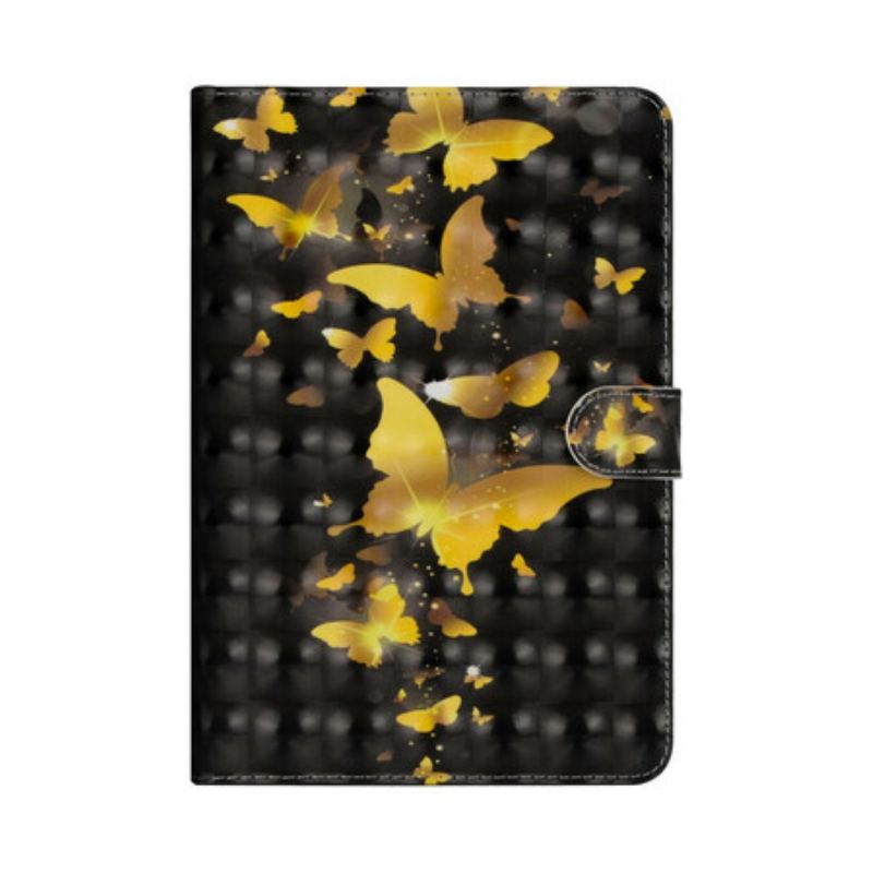 Flip Cover iPad 10.2" (2020) (2019) Gule Sommerfugle