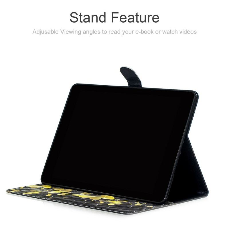 Flip Cover iPad 10.2" (2020) (2019) Gule Sommerfugle