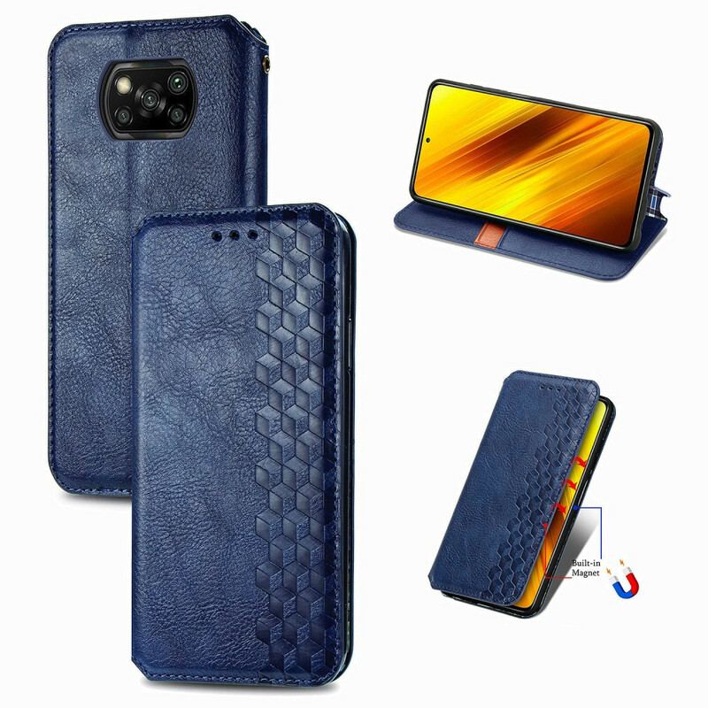 Cover Poco X3 / X3 Pro / X3 NFC Flip Cover Diamanttekstur I Lædereffekt