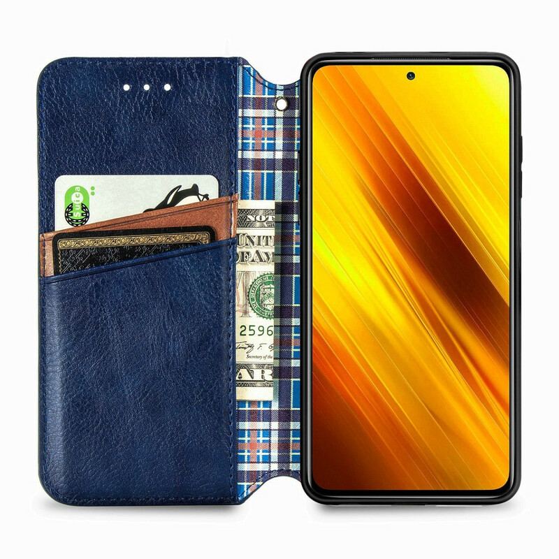 Cover Poco X3 / X3 Pro / X3 NFC Flip Cover Diamanttekstur I Lædereffekt