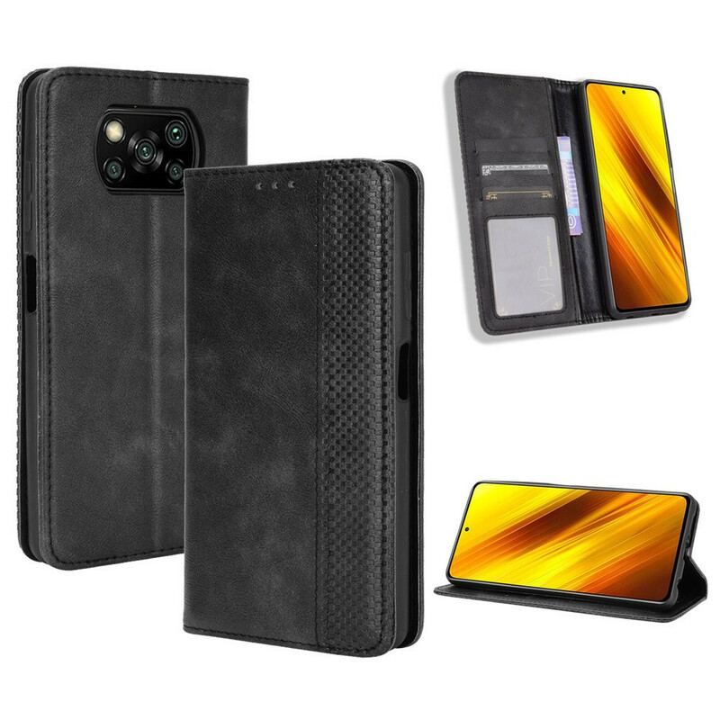 Cover Poco X3 / X3 Pro / X3 NFC Flip Cover Stiliseret Vintage Lædereffekt