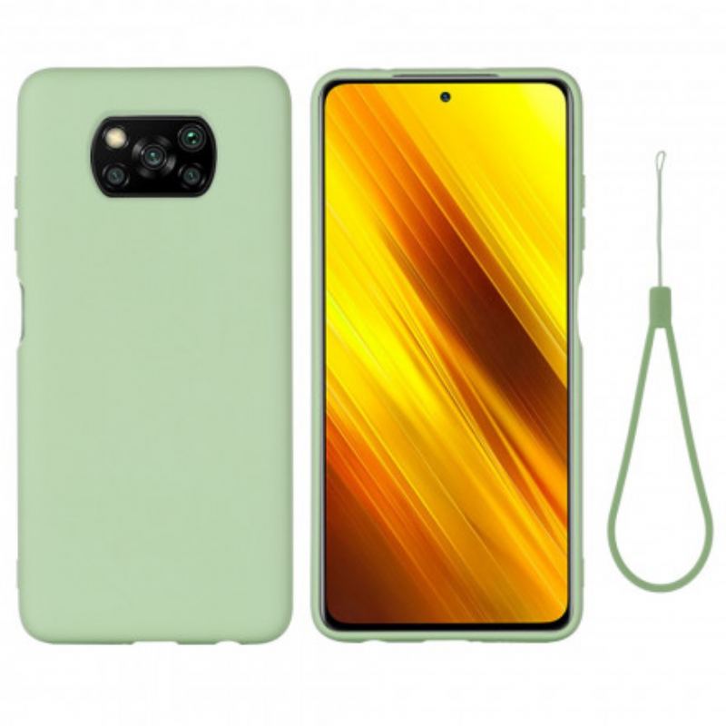 Cover Poco X3 / X3 Pro / X3 NFC Flydende Silikonedesign Med Snor