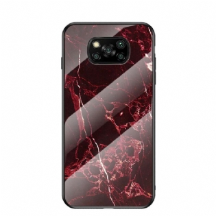 Cover Poco X3 / X3 Pro / X3 NFC Marmorfarver Hærdet Glas