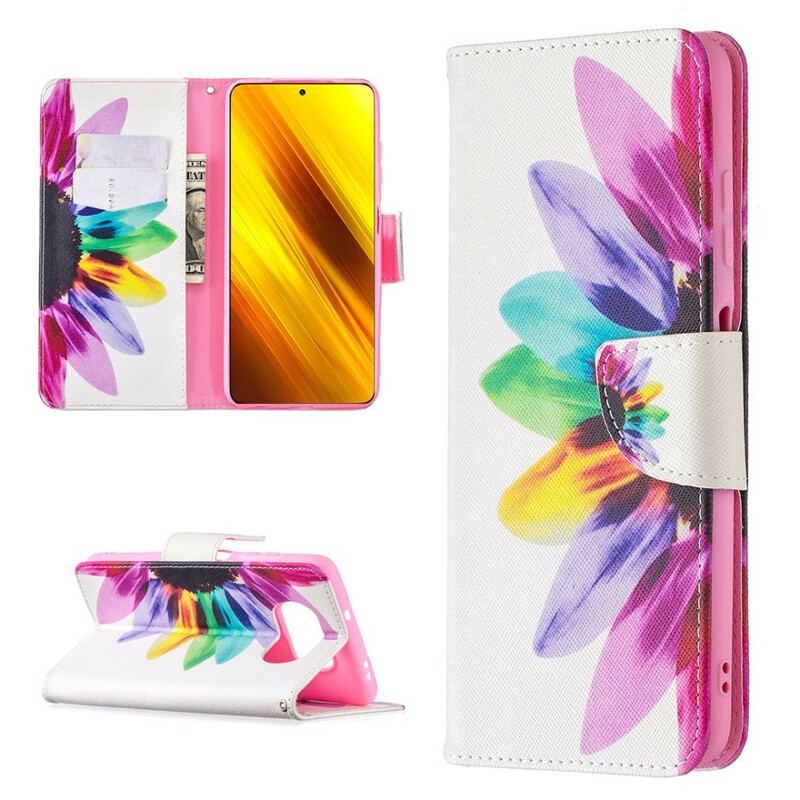 Flip Cover Poco X3 / X3 Pro / X3 NFC Akvarel Blomst