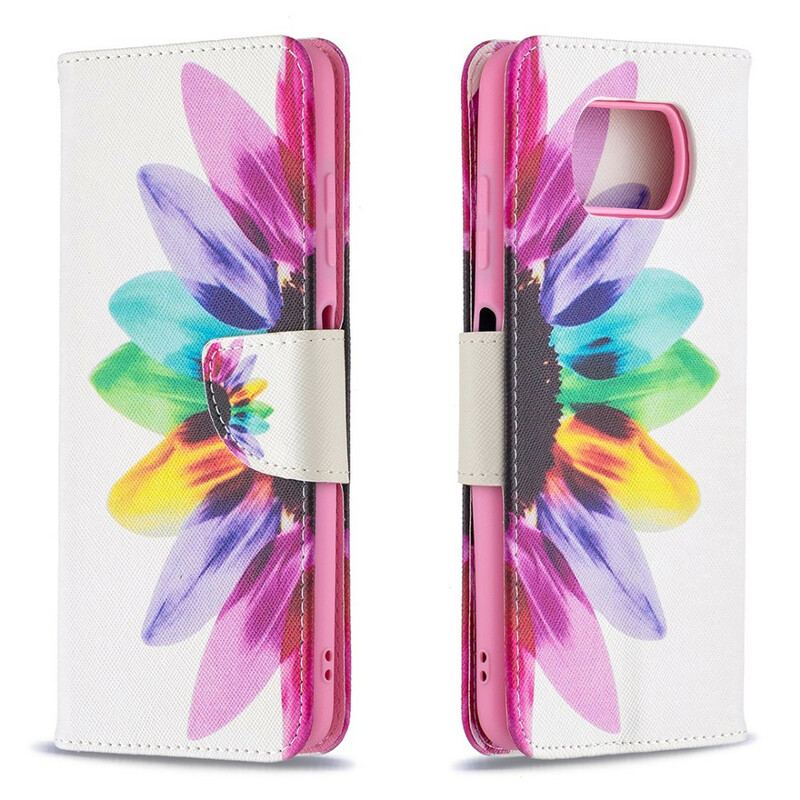 Flip Cover Poco X3 / X3 Pro / X3 NFC Akvarel Blomst