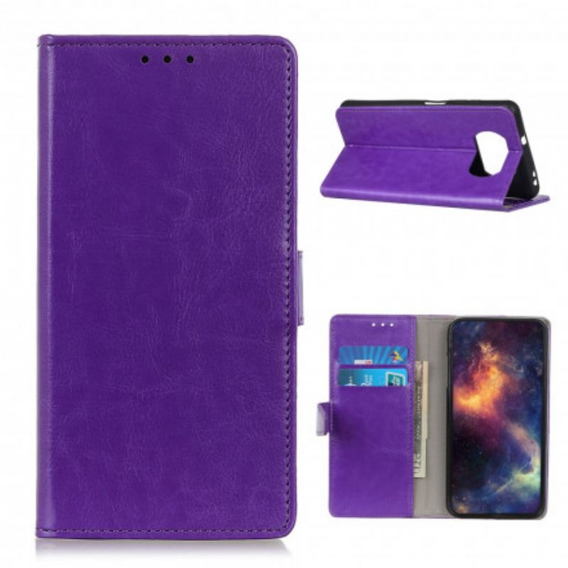 Flip Cover Poco X3 / X3 Pro / X3 NFC Enkel Skinnende Lædereffekt