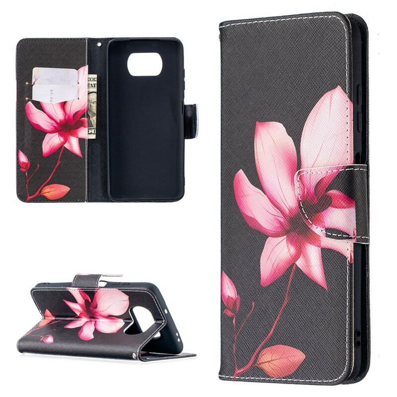 Flip Cover Poco X3 / X3 Pro / X3 NFC Lyserød Blomst