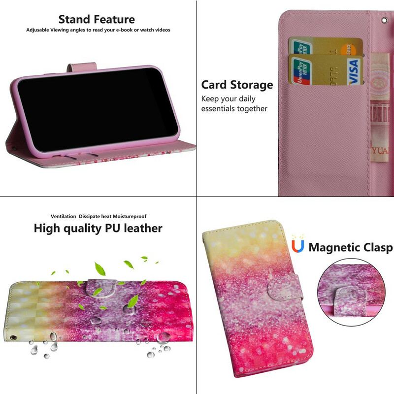 Flip Cover Poco X3 / X3 Pro / X3 NFC Magenta Glitter Gradient