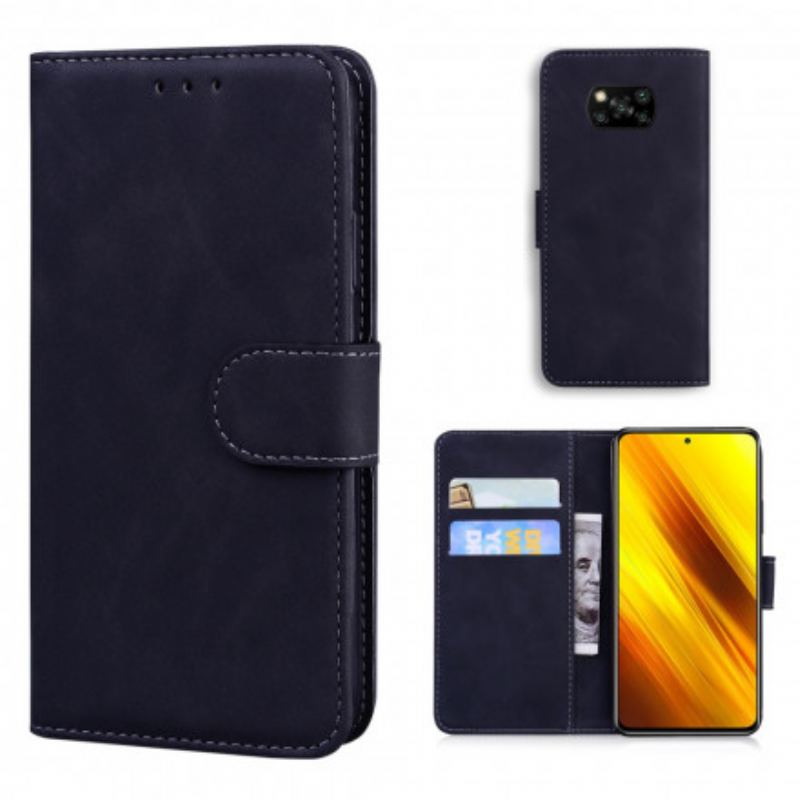 Flip Cover Poco X3 / X3 Pro / X3 NFC Monokrom Lædereffekt