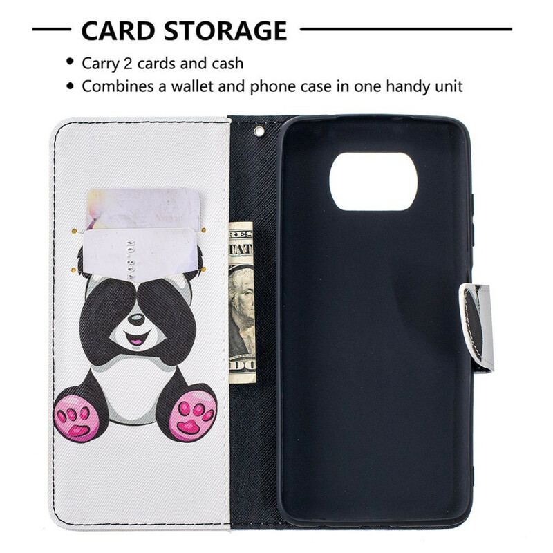 Flip Cover Poco X3 / X3 Pro / X3 NFC Panda Sjov