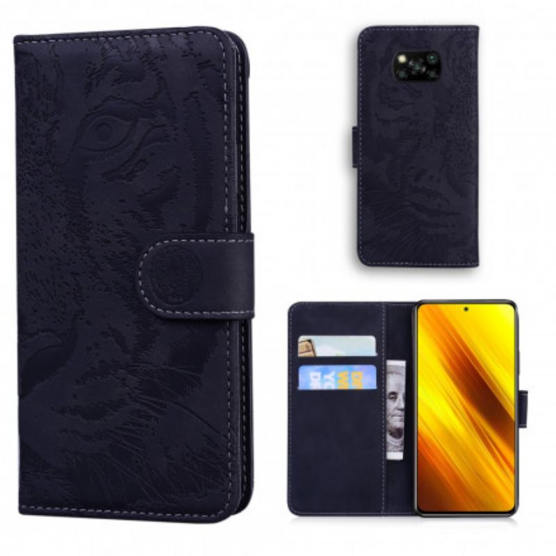 Flip Cover Poco X3 / X3 Pro / X3 NFC Tiger Ansigtsprint