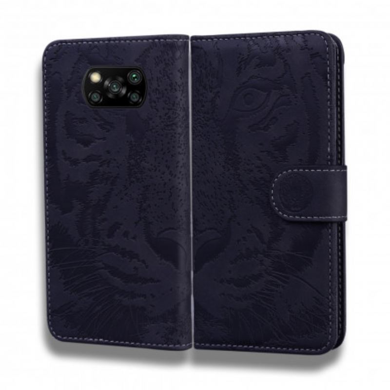 Flip Cover Poco X3 / X3 Pro / X3 NFC Tiger Ansigtsprint