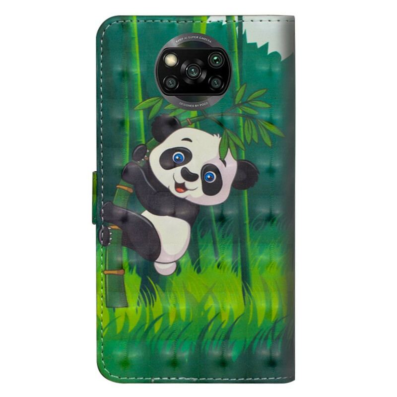 Læder Cover Poco X3 / X3 Pro / X3 NFC Panda Og Bambus