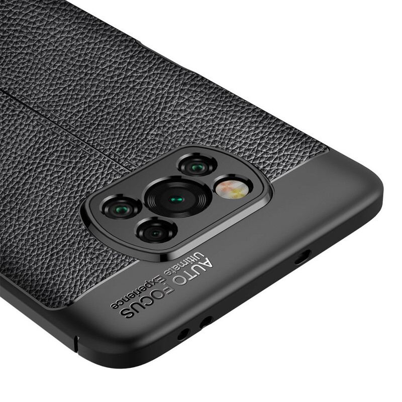 Mobilcover Poco X3 / X3 Pro / X3 NFC Dobbelt Linje Litchi Læder Effekt