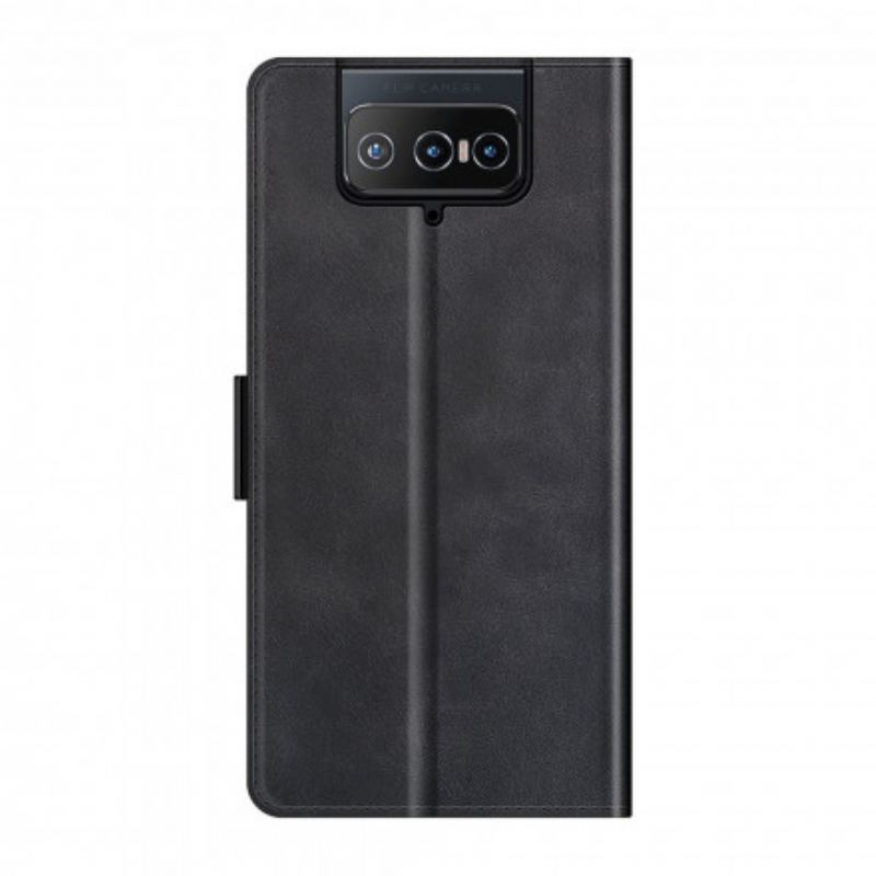 Flip Cover Asus Zenfone 8 Flip Læder Cover Klassisk Dobbeltklap