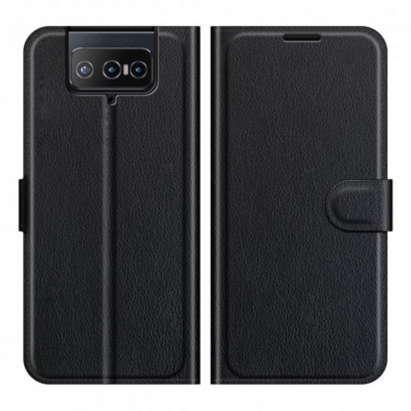 Flip Cover Asus Zenfone 8 Flip Læder Cover Klassisk Kunstlæder