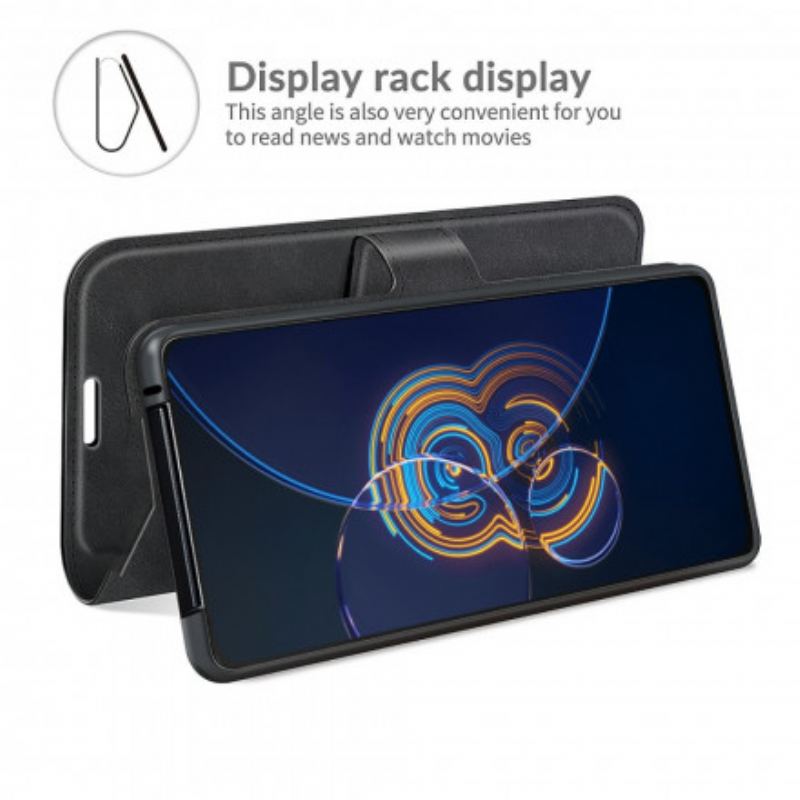 Flip Cover Asus Zenfone 8 Flip Læder Cover Slank Imiteret Læder