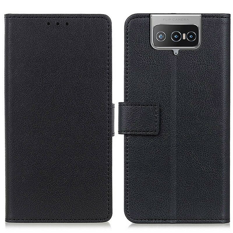 Læder Cover Asus Zenfone 8 Flip Flip Cover Klassisk Flip I Imiteret Læder