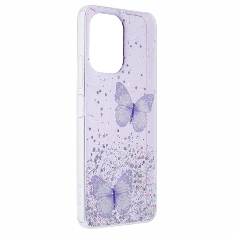 Cover Poco C65 Telefon Etui To Sommerfugle Pailletter