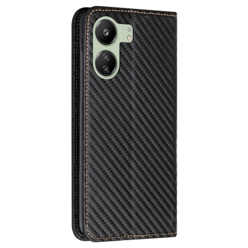 Flip Cover Poco C65 Kulfiberrem