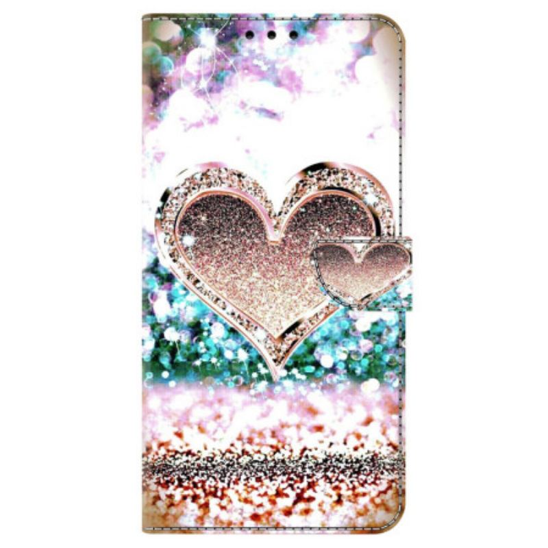 Flip Cover Poco C65 Pink Diamanthjerter