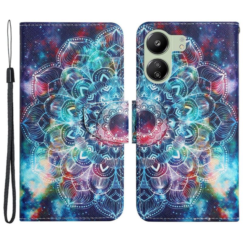 Flip Cover Poco C65 Stjernehimmel Mandala Med Rem