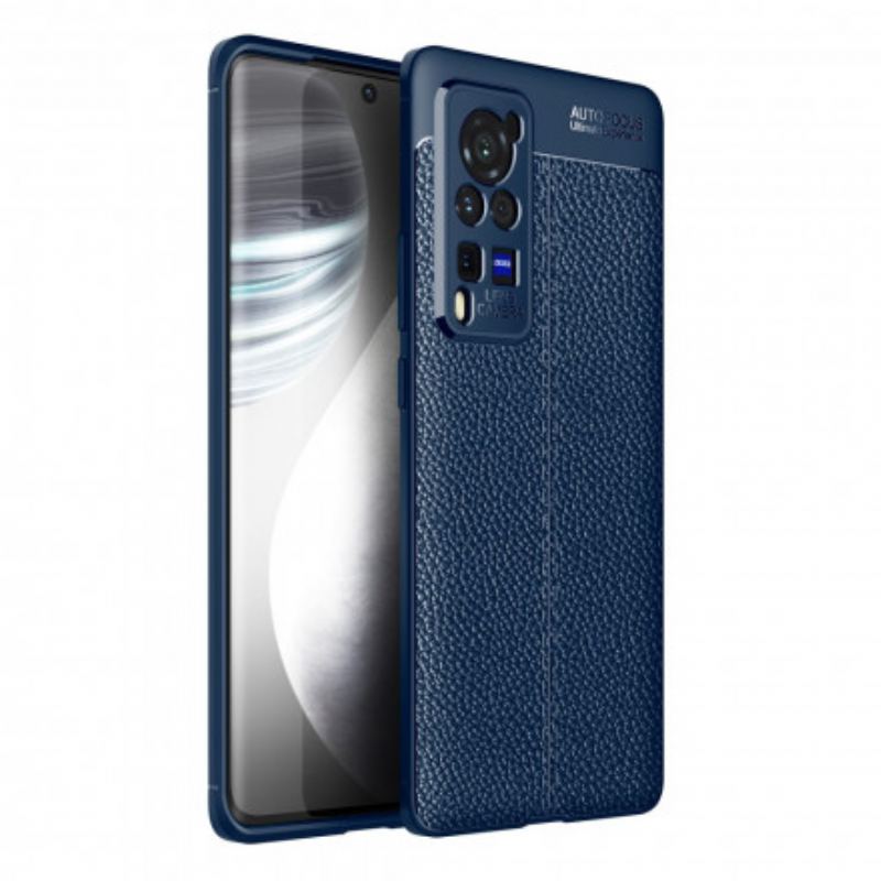 Cover Vivo X60 Pro Dobbelt Linje Litchi Læder Effekt