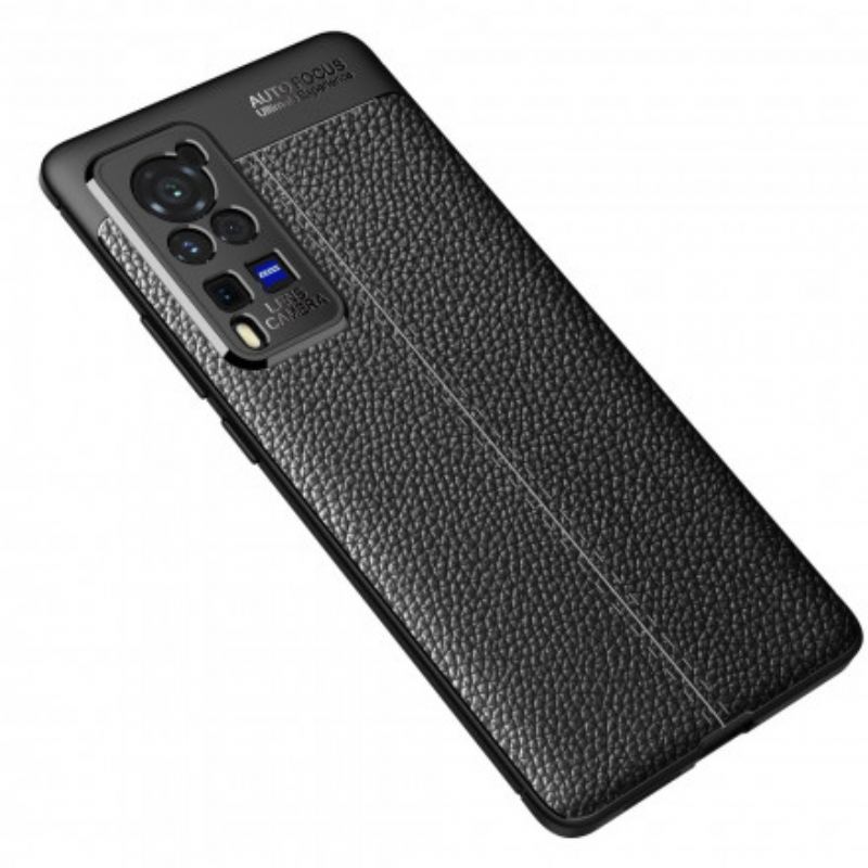 Cover Vivo X60 Pro Dobbelt Linje Litchi Læder Effekt