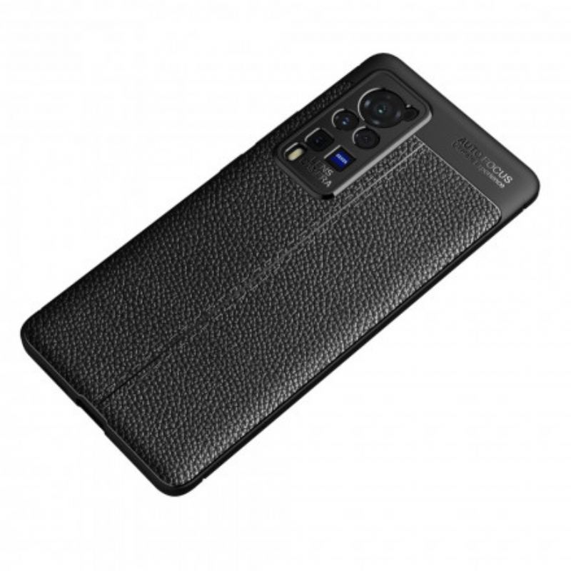 Cover Vivo X60 Pro Dobbelt Linje Litchi Læder Effekt