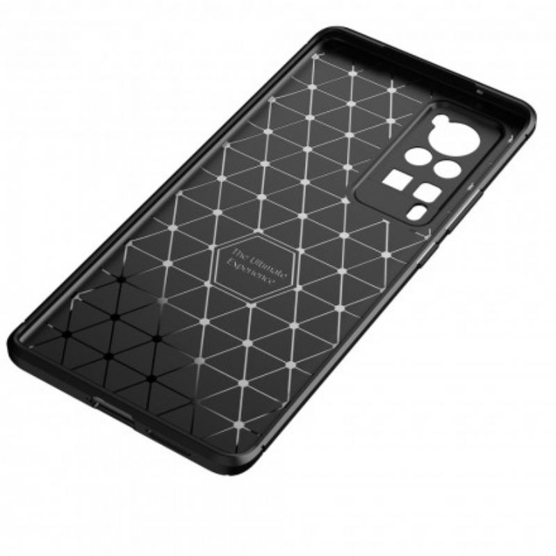 Cover Vivo X60 Pro Fleksibel Kulfibertekstur