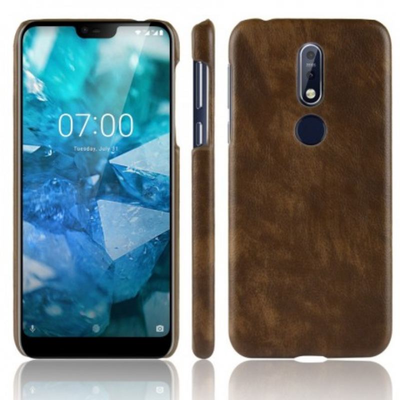 Cover Nokia 7.1 Litchi Læder Effekt