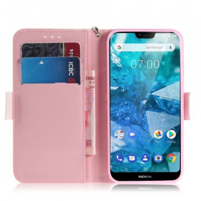 Flip Cover Nokia 7.1 Med Snor Strappy Pumpe