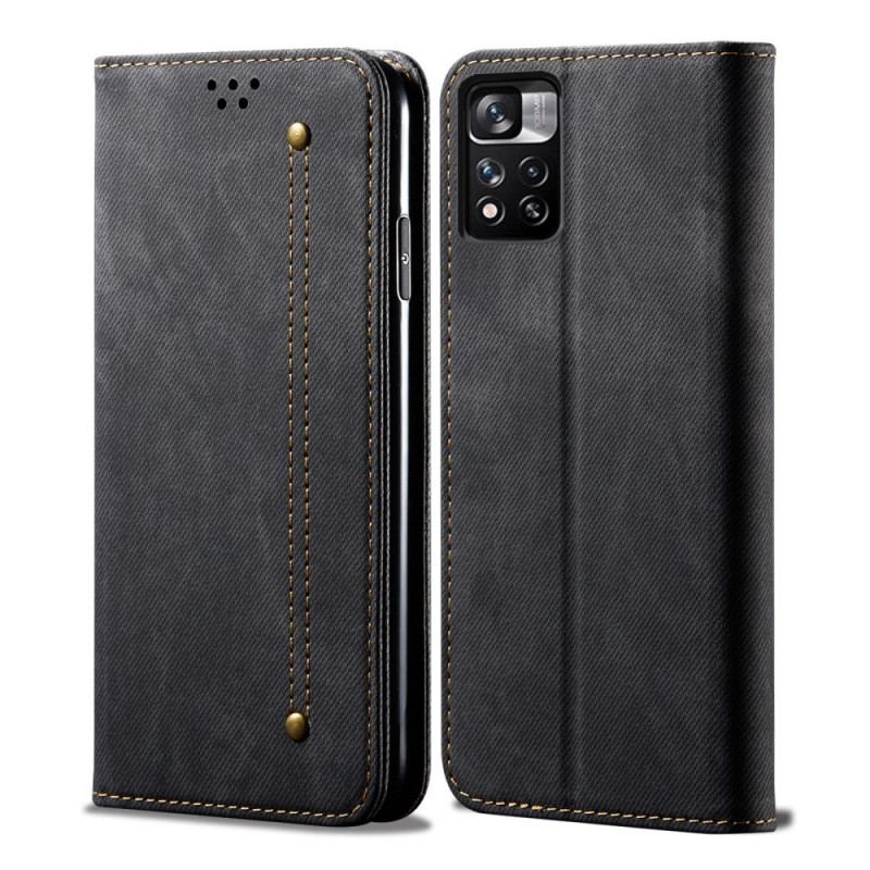 Cover Xiaomi Redmi Note 11 Pro Plus 5G Flip Cover Denim Stof